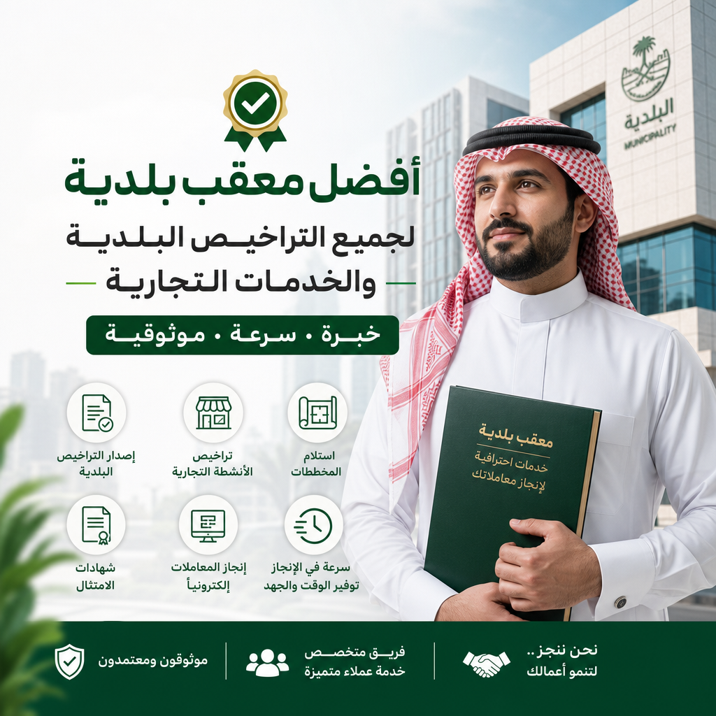 أفضل معقب بلدية لجميع التراخيص البلدية والخ