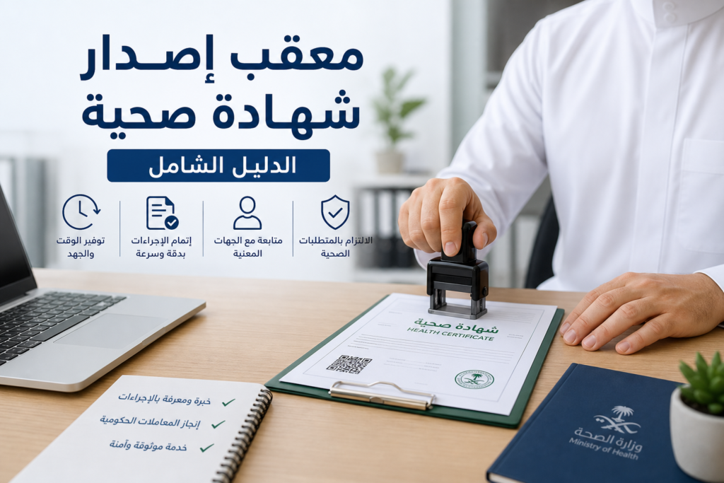 معقب اصدار شهادة صحية illustration