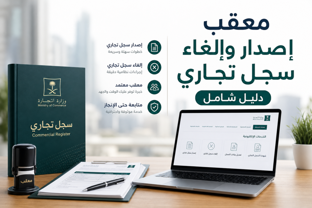 اصدار وإلغاء سجل تجارى illustration