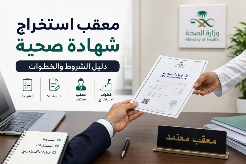 معقب استخراج شهادة صحية illustration