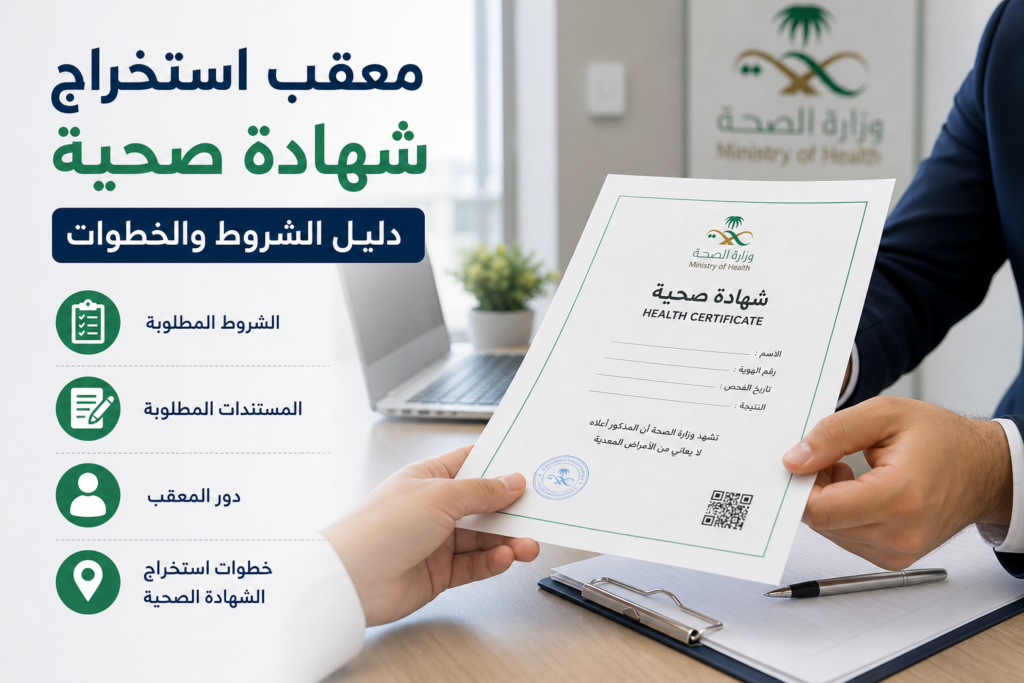 Additional Illustration of معقب استخراج شهادة صحية دليل الشروط والخطوات