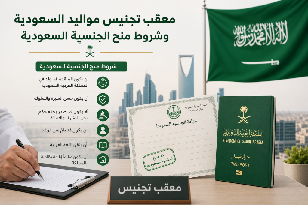 معقب تجنيس مواليد السعودية وشروط منح الجنسي