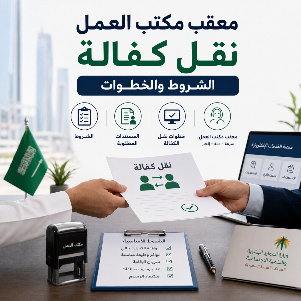 معقب مكتب العمل نقل كفالة illustration