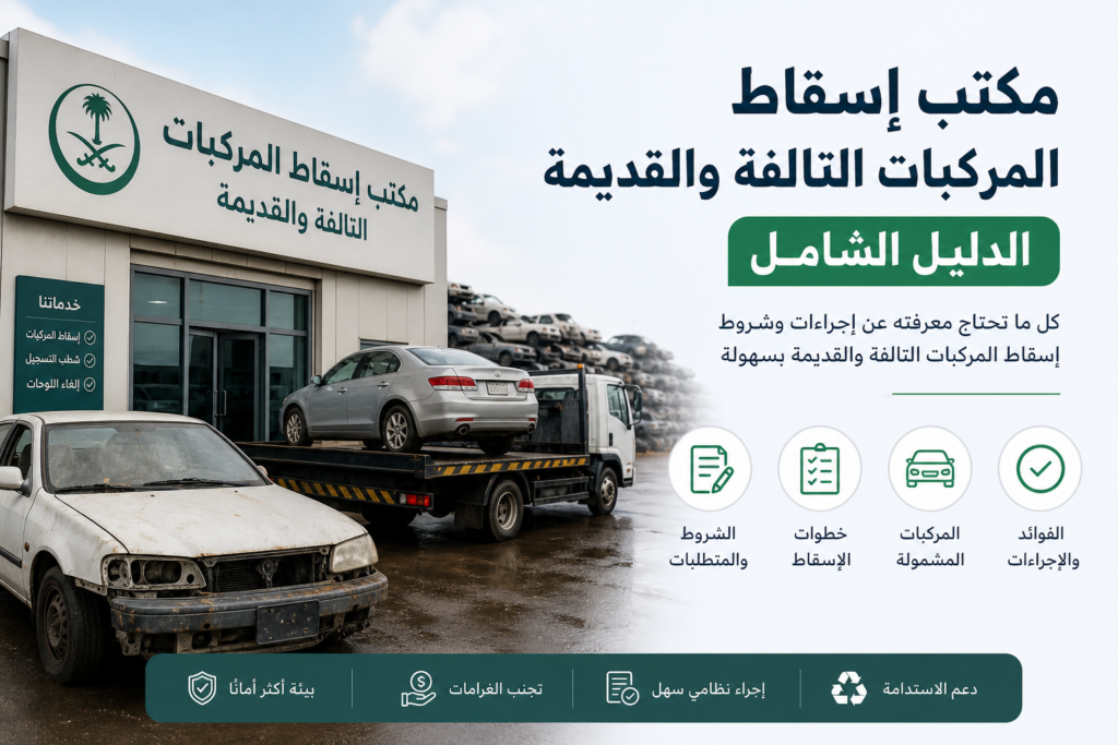 Additional Illustration of مكتب إسقاط المركبات التالفة والقديمة الدليل الشامل