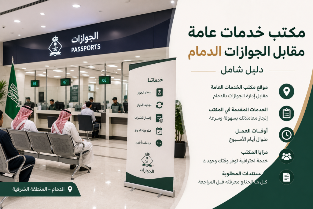 Additional Illustration of مكتب خدمات عامة مقابل الجوازات الدمام دليل شامل