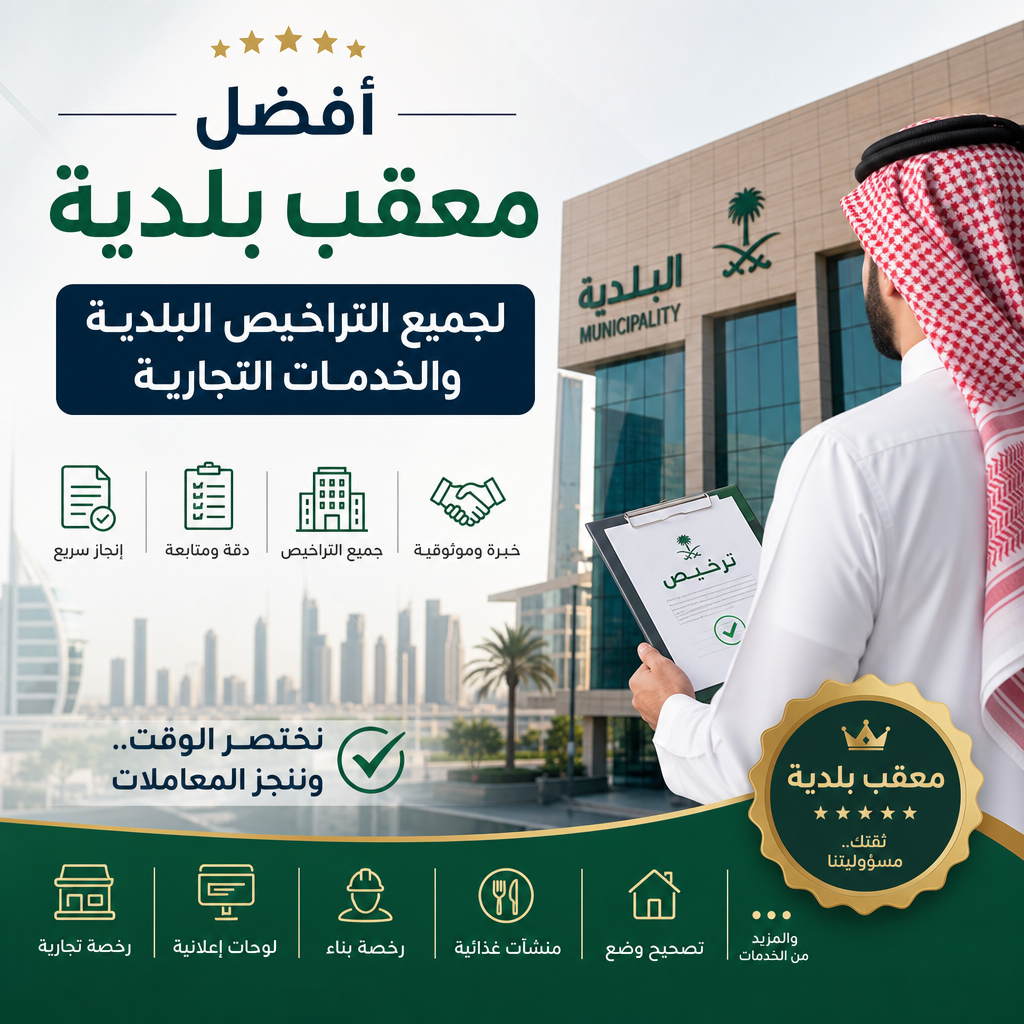 Illustration of أفضل معقب بلدية لجميع التراخيص البلدية والخدمات التجارية