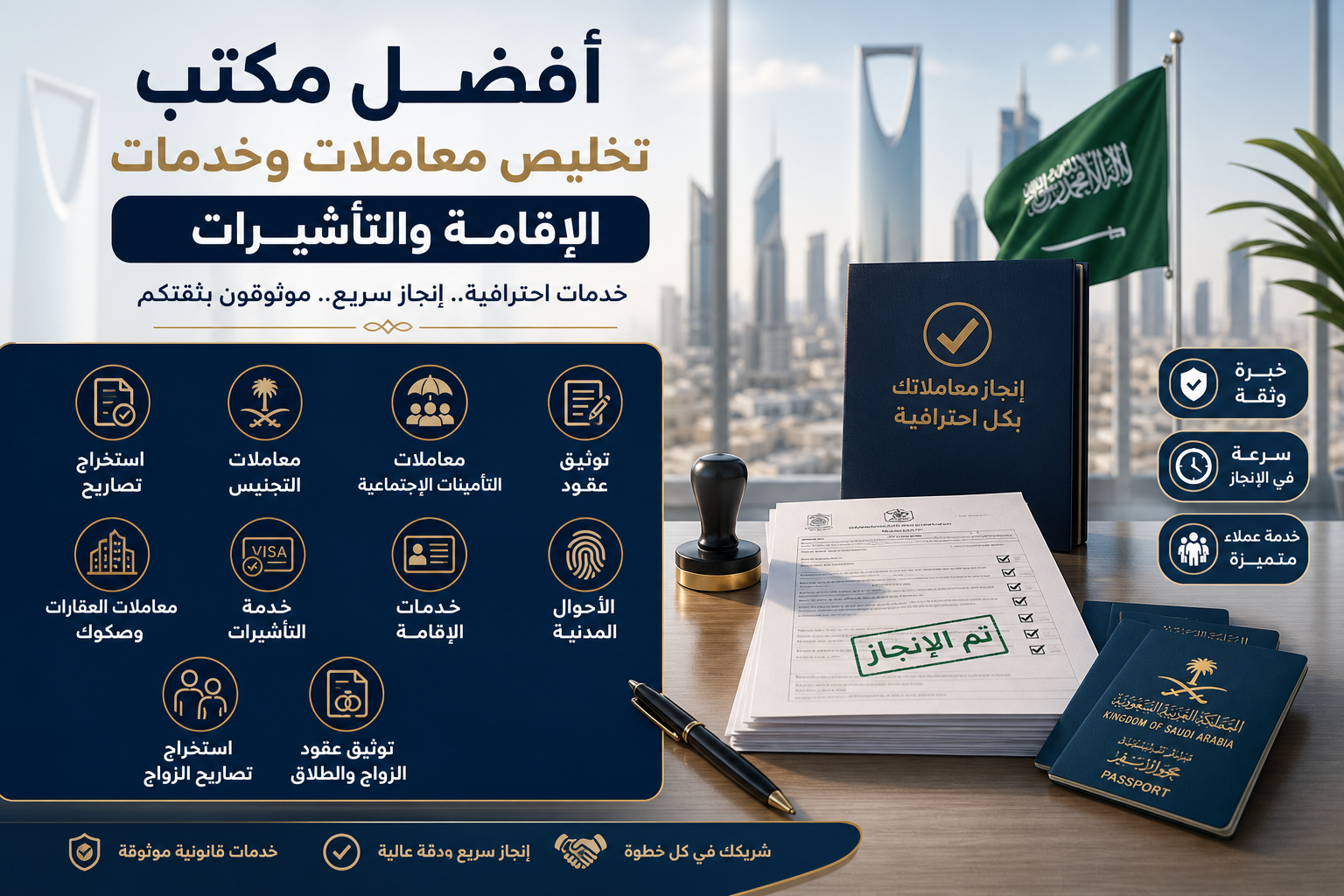 استخراج تصاريح illustration for أفضل مكتب تخليص معاملات وخدمات الإقامة والت