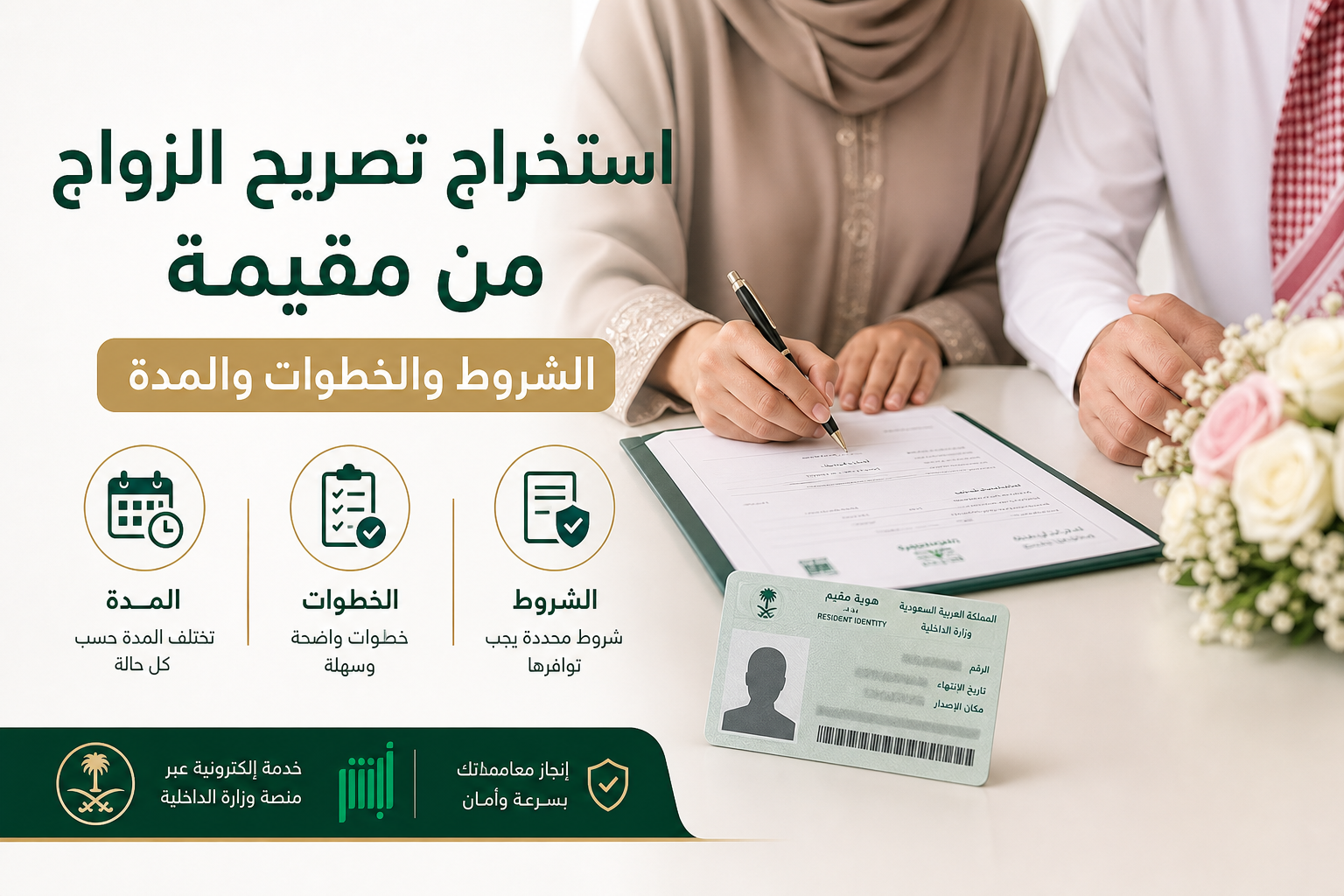 استخراج تصريح الزواج من مقيمة استخراج تصريح الزواج من مقيمة الشروط والخطوات والمدة