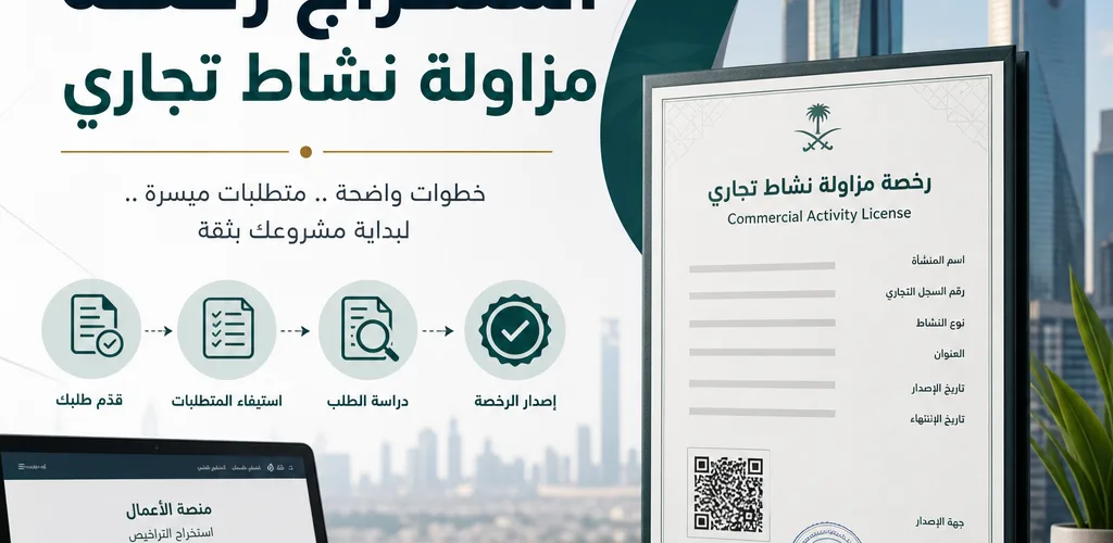 Illustration of دليل استخراج رخصة مزاولة نشاط تجاري