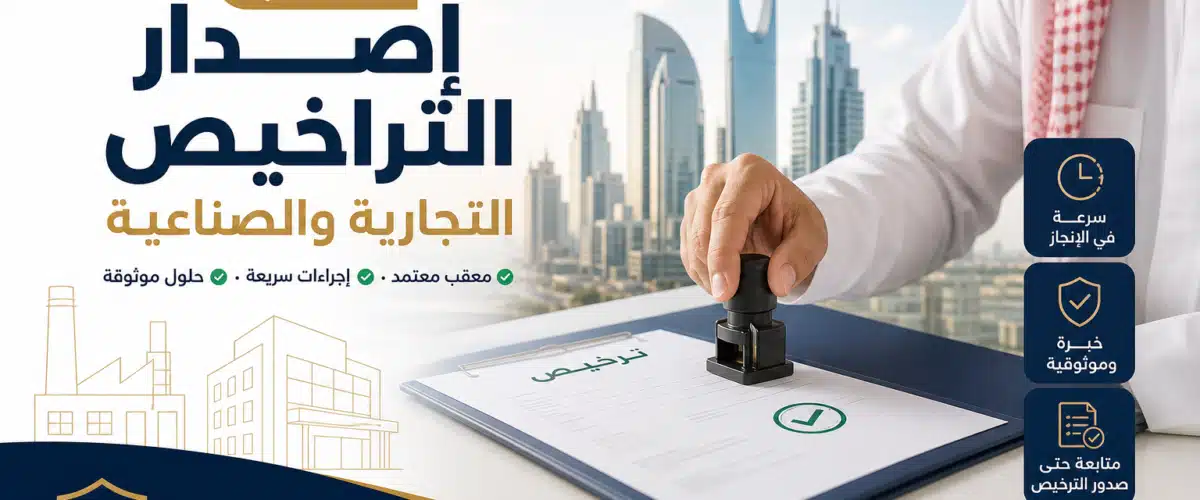 Illustration of معقب إصدار التراخيص التجارية والصناعية