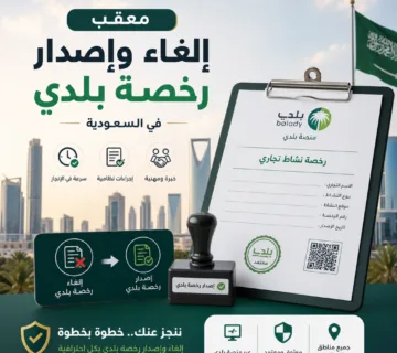 Illustration of معقب إلغاء وإصدار رخصة بلدي في السعودية