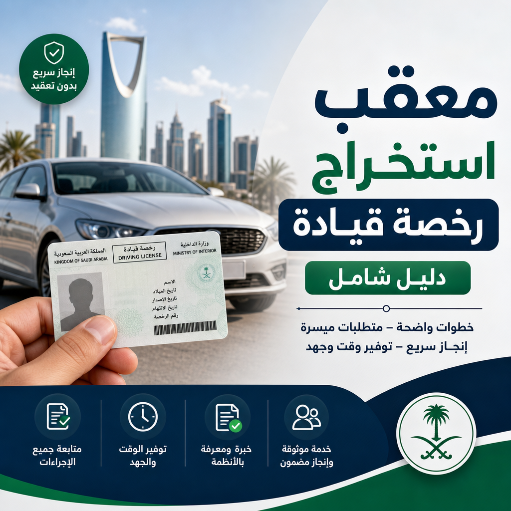 Illustration of معقب استخراج رخصة قيادة دليل شامل