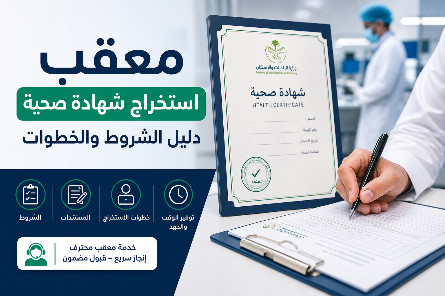 Illustration of معقب استخراج شهادة صحية دليل الشروط والخطوات