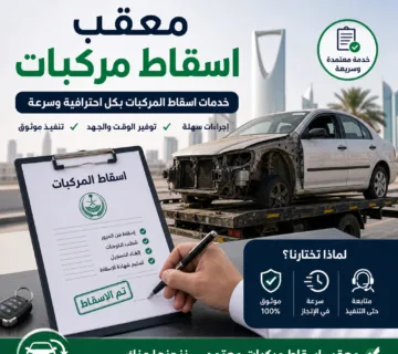 Illustration of معقب اسقاط المركبات وخدمات اسقاط المركبات