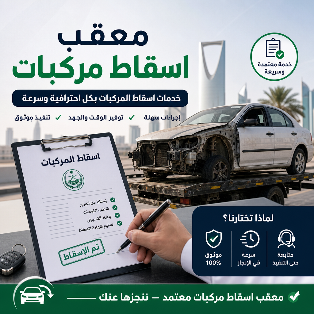 Illustration of معقب اسقاط المركبات وخدمات اسقاط المركبات