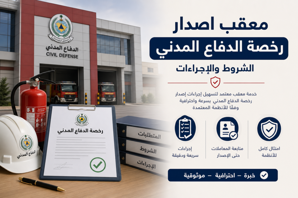 Additional Illustration of معقب اصدار رخصة الدفاع المدني الشروط والإجراءات