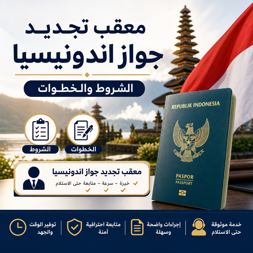 Illustration of معقب تجديد جواز اندونيسيا الشروط والخطوات