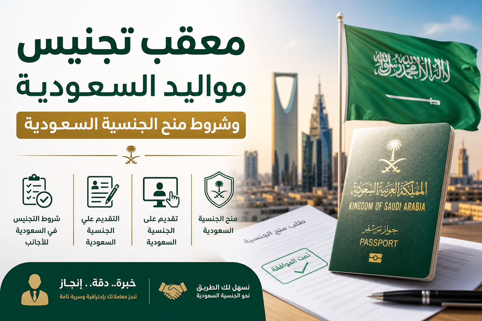 شروط التجنيس في السعودية للاجانب illustration for معقب تجنيس مواليد السعودي