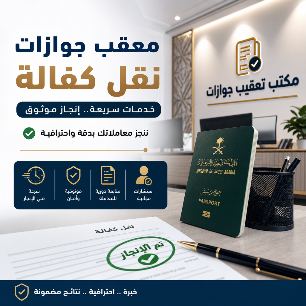 Illustration of معقب جوازات نقل كفالة وخدمات مكتب تعقيب جوازات