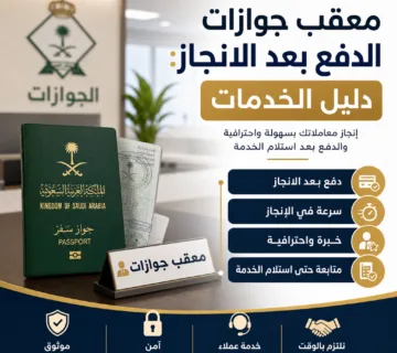 Illustration of معقب جوازات الدفع بعد الانجاز: دليل الخدمات