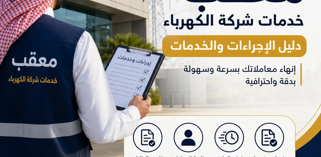 Illustration of معقب خدمات شركة الكهرباء: دليل الإجراءات والخدمات