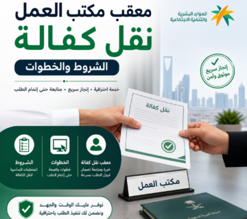 Illustration of معقب مكتب العمل نقل كفالة الشروط والخطوات