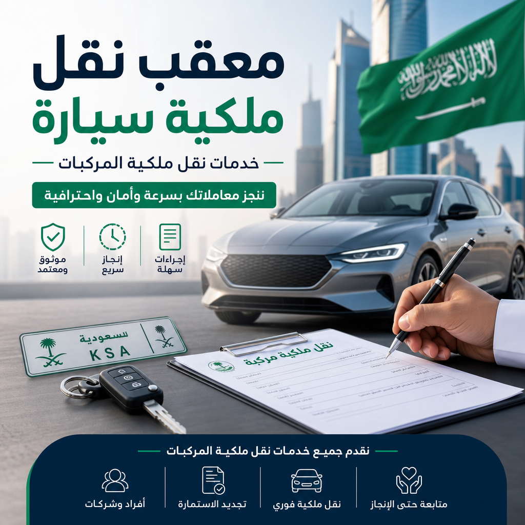 Illustration of معقب نقل ملكية سيارة وخدمات نقل ملكية المركبات