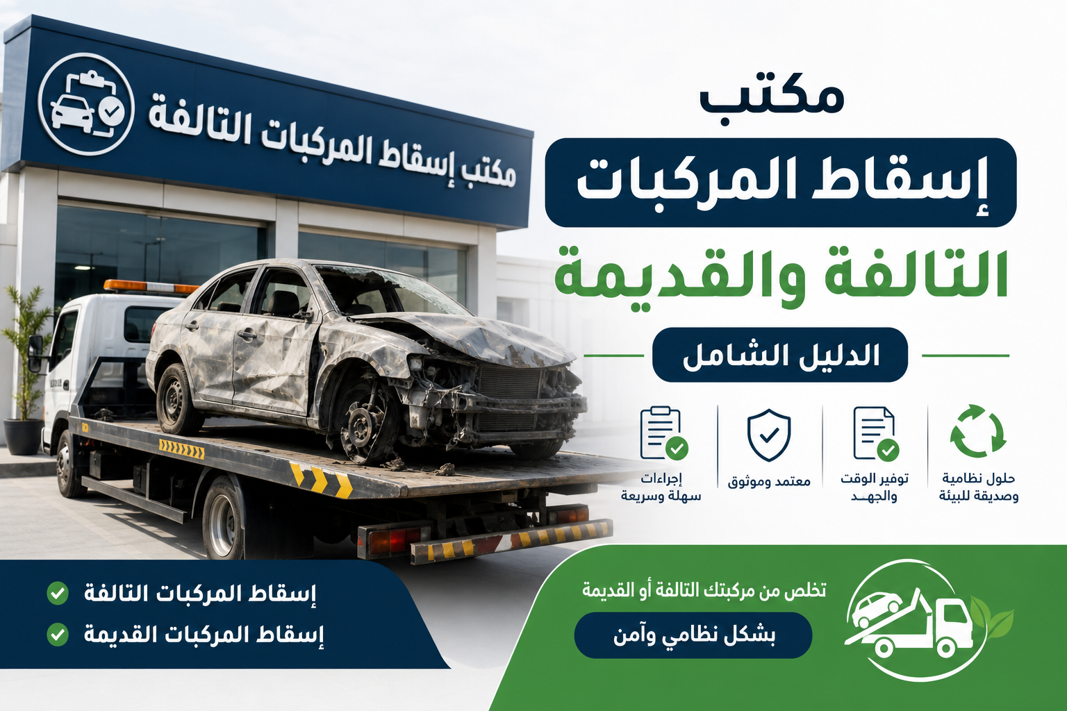 Illustration of مكتب إسقاط المركبات التالفة والقديمة الدليل الشامل