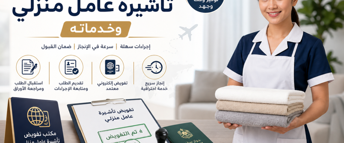 Illustration of مكتب تفويض تأشيرة عامل منزلي وخدماته